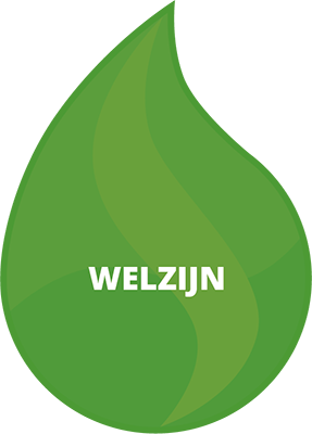 Druppel groen met tekst Welzijn